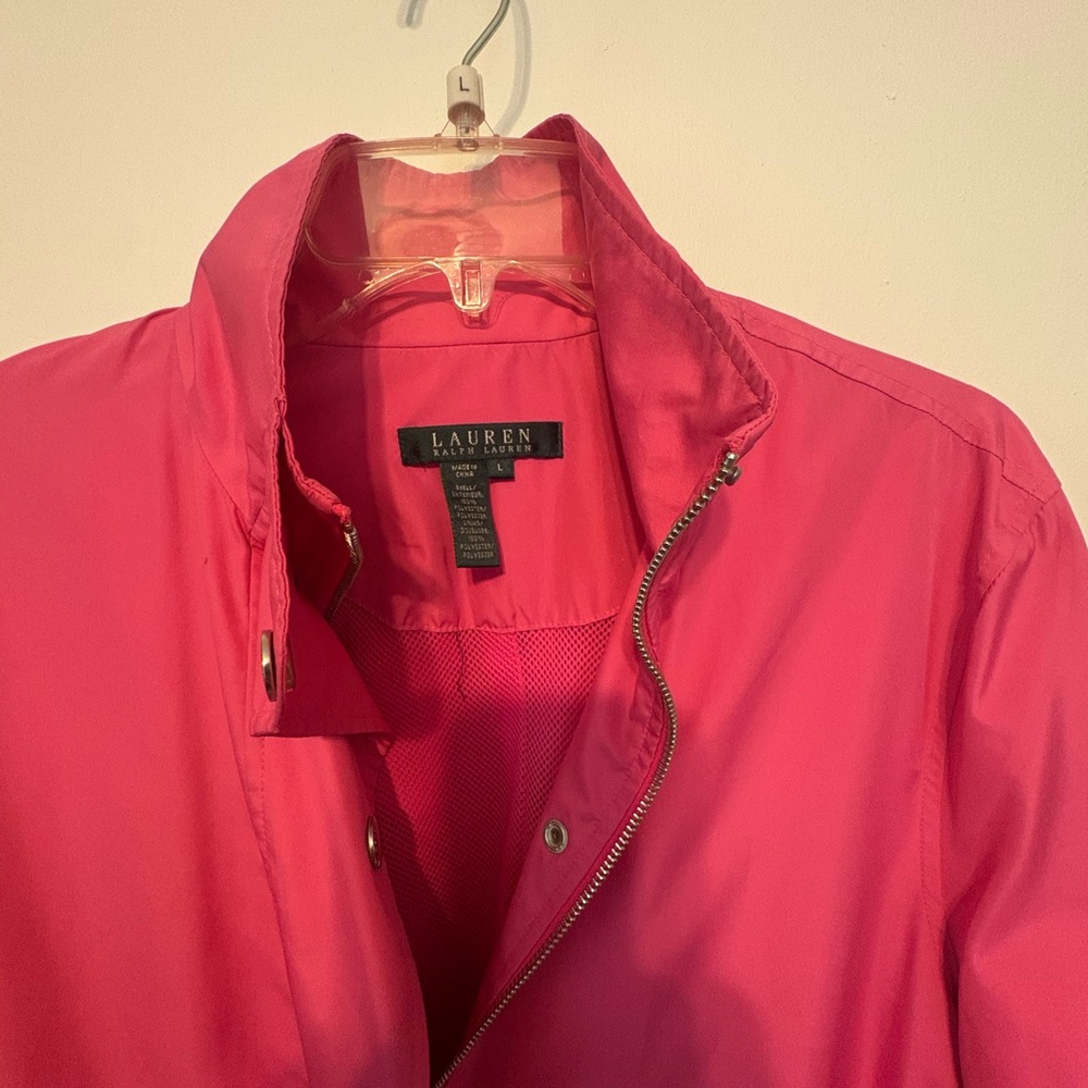 Lauren Ralph Lauren Pink Utility Jacket Lightweight Water-Resistant wind jacket